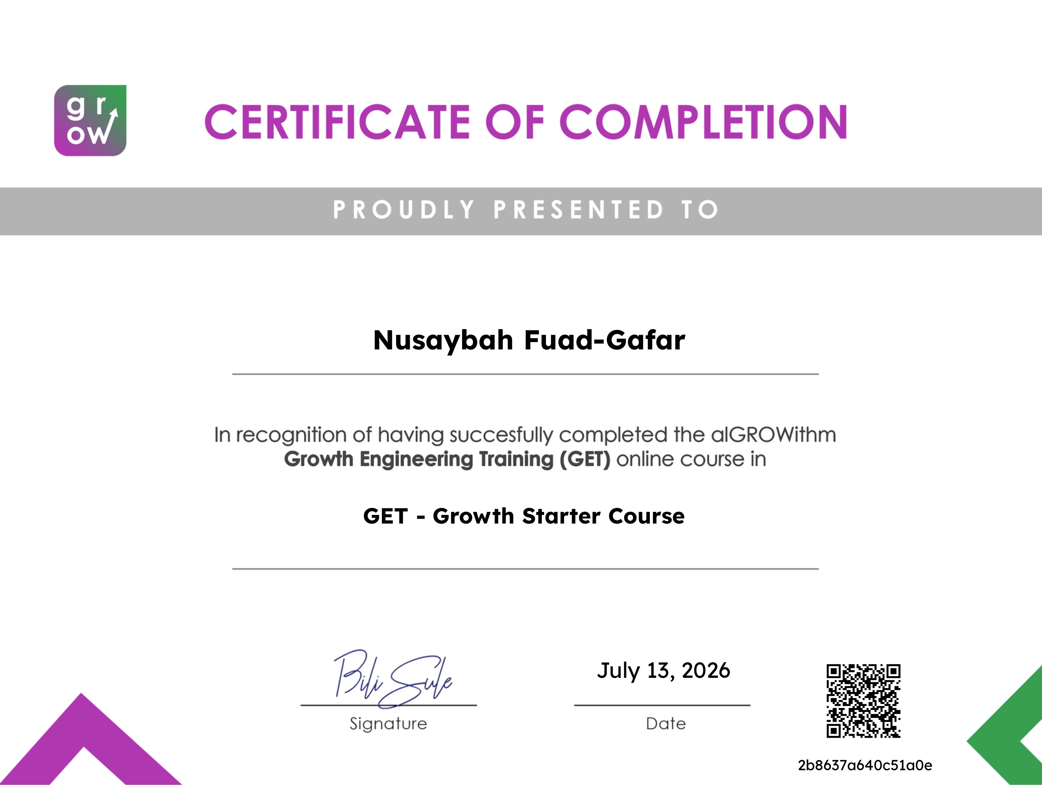 GET - Growth Starter Course