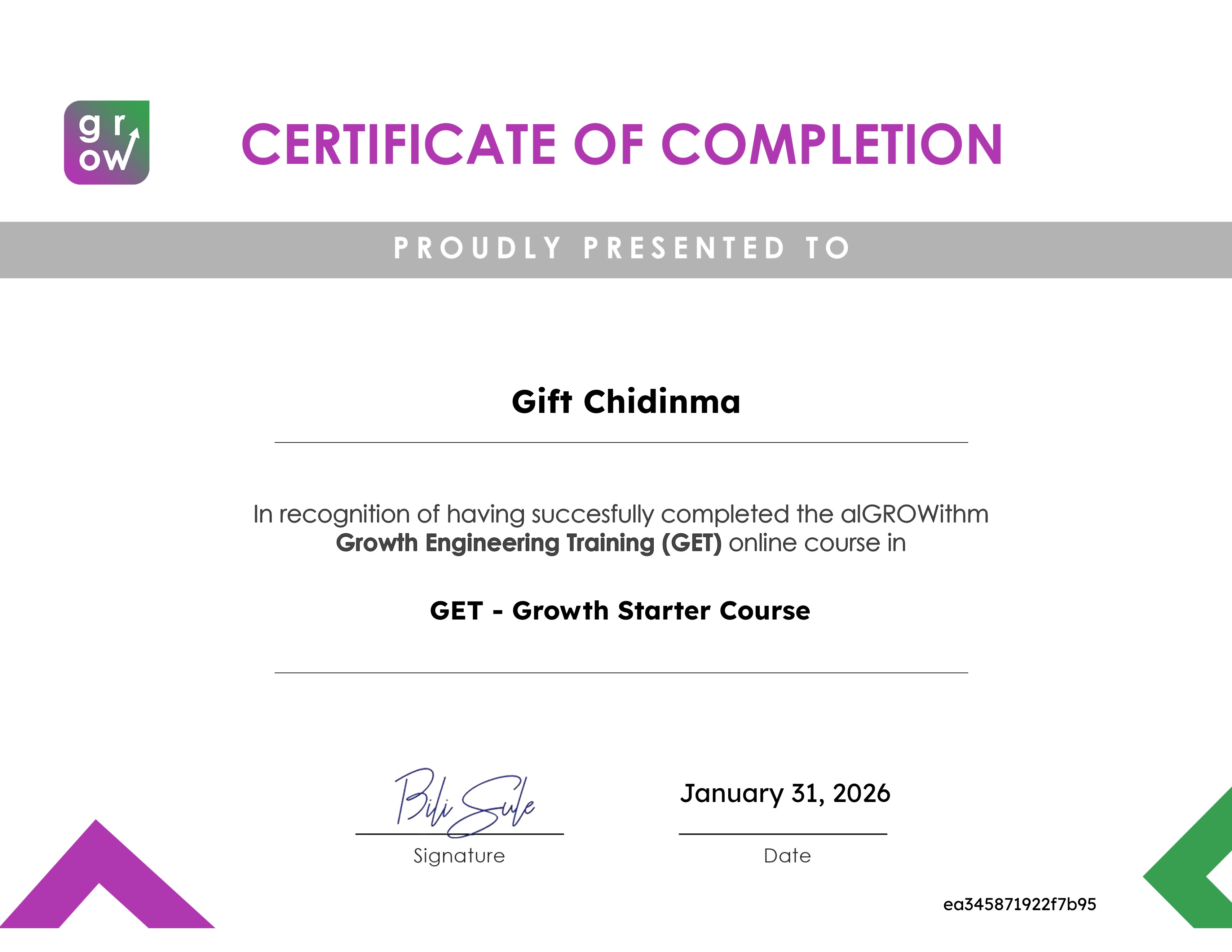 GET - Growth Starter Course
